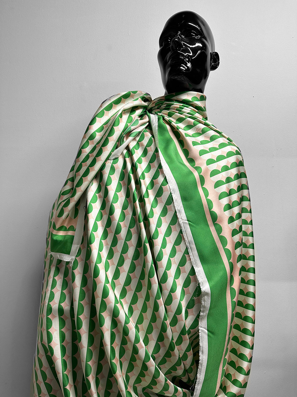 Italian Geomteric Silk Scarf Print Twill Viscose