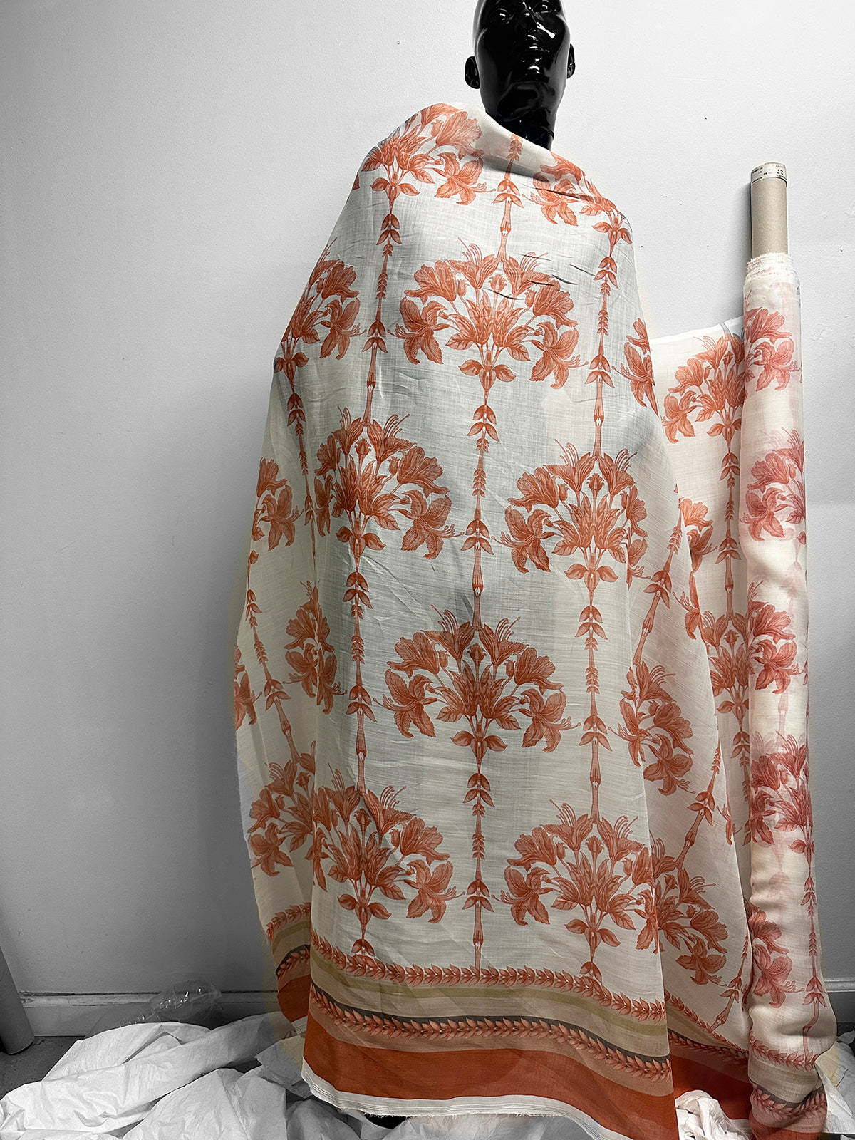 Italian Holy Roman Handkerchief Linen Border Print