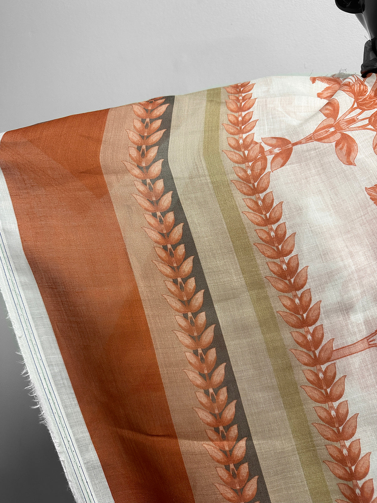 Italian Holy Roman Handkerchief Linen Border Print