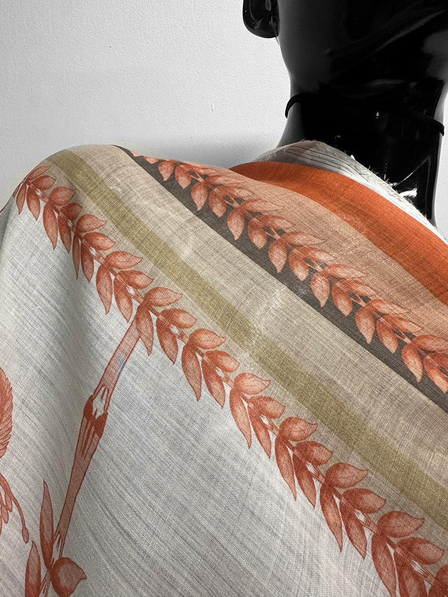 Italian Holy Roman Handkerchief Linen Border Print