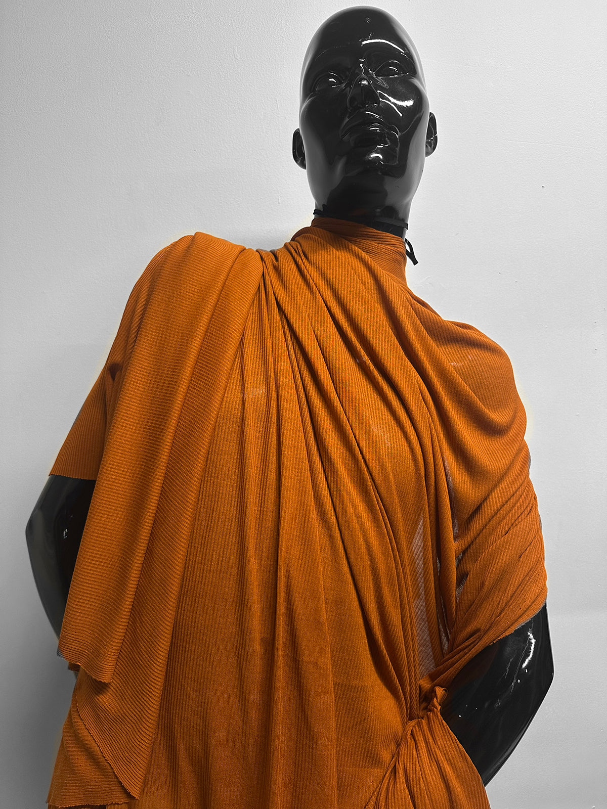 Italian Viscose Silk Light Ribbed Jersey Amber