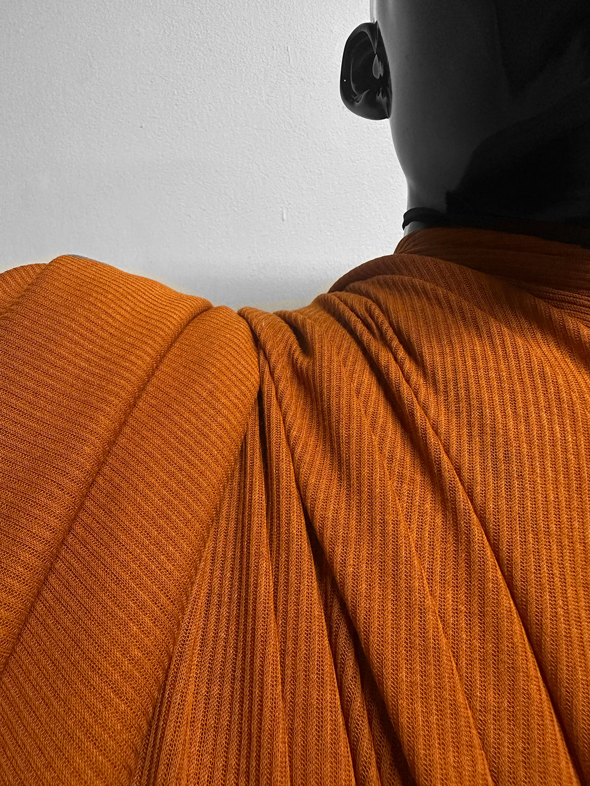 Italian Viscose Silk Light Ribbed Jersey Amber