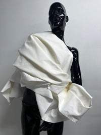 Italian Luxury Designer Refined Warm White Jean Twill