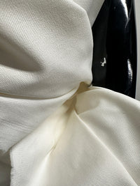 Italian Luxury Designer Refined Warm White Jean Twill