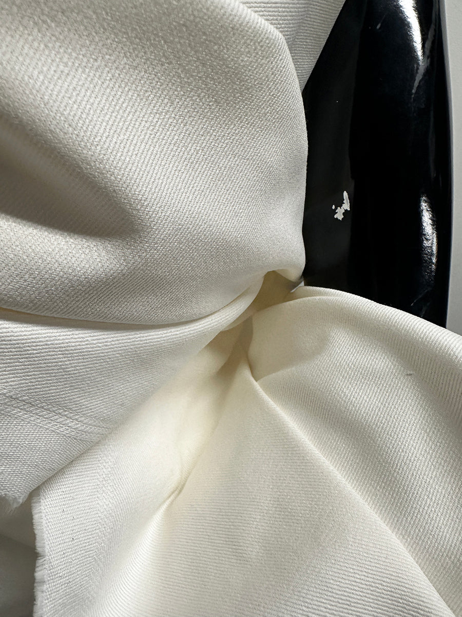 Italian Luxury Designer Refined Warm White Jean Twill