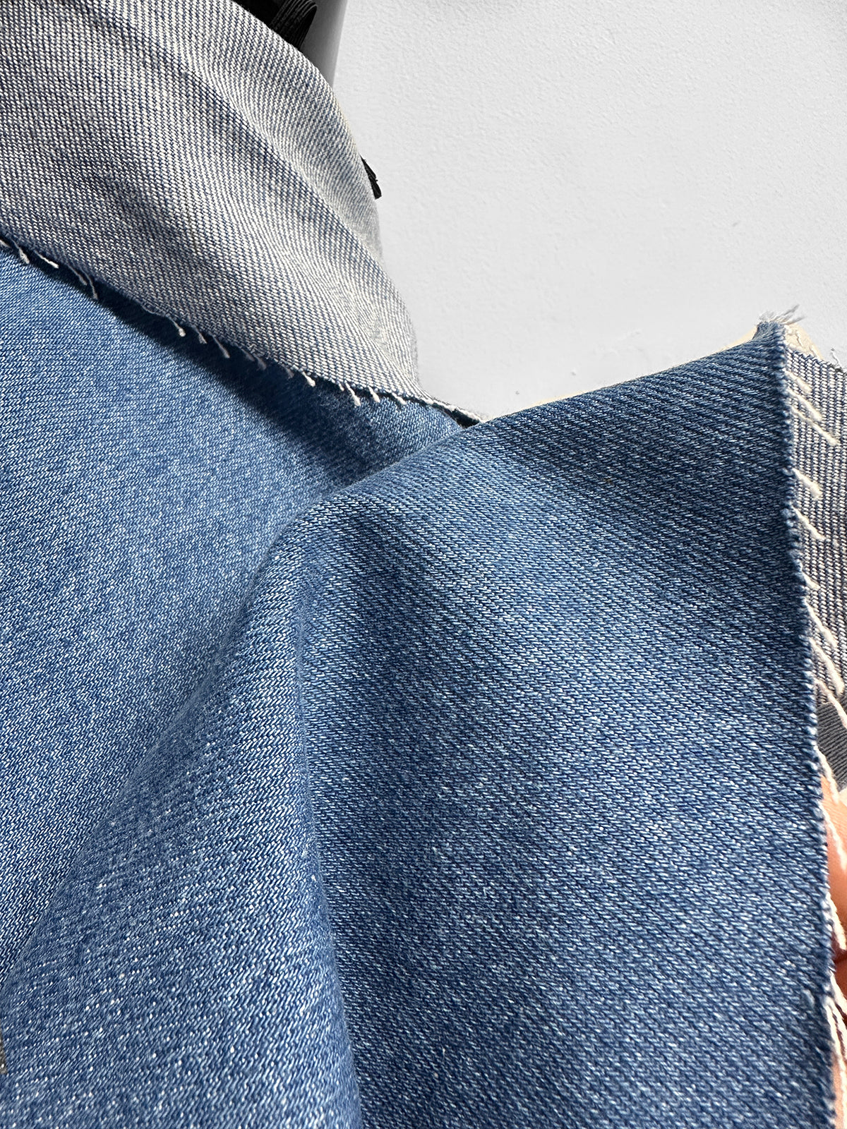 Italian Enzyme Washed Deadstock Mom Jean Denim -Medium Light