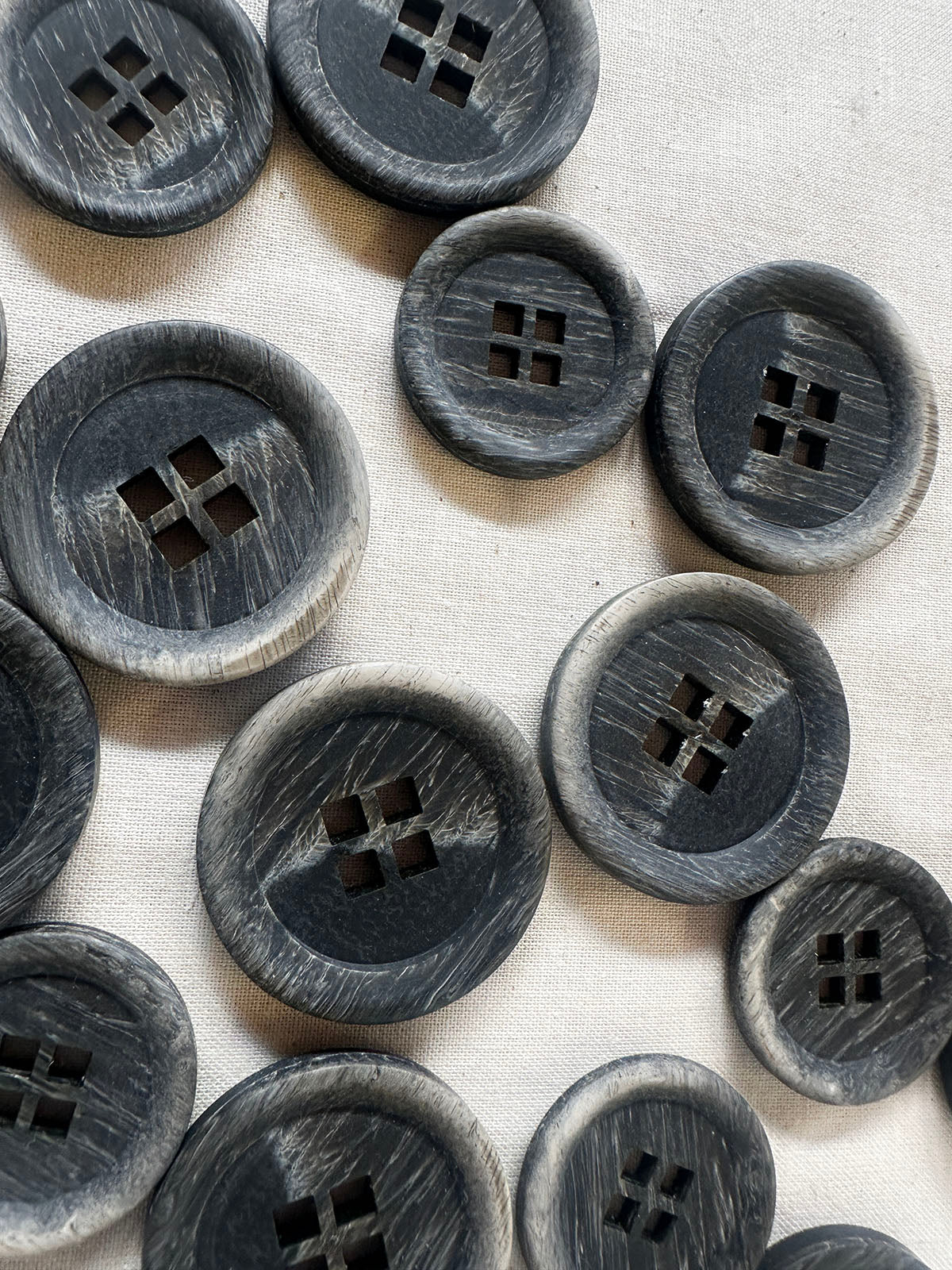 Italian Modern Brushed Square Hole Buttons