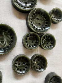 Vintage Italian Industrial Design Experimental Buttons - Olive