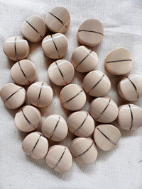 Vintage Italian Mod Minimal Chrome Stripe Buttons