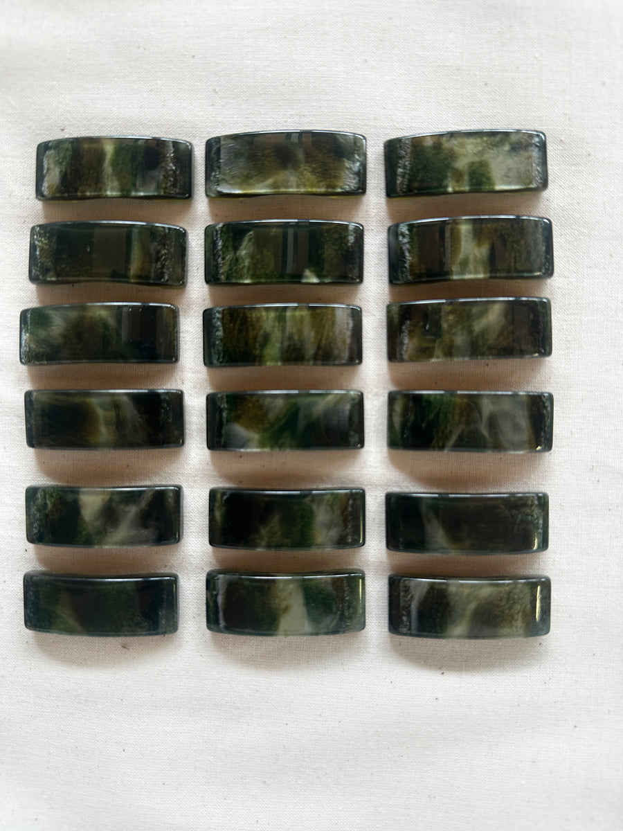Vintage Italian Green Storm Bar Buttons