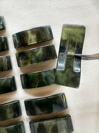 Vintage Italian Green Storm Bar Buttons
