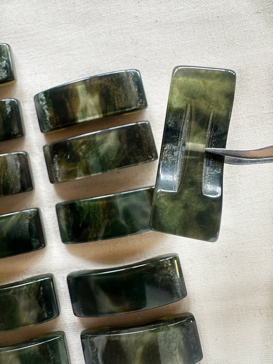Vintage Italian Green Storm Bar Buttons