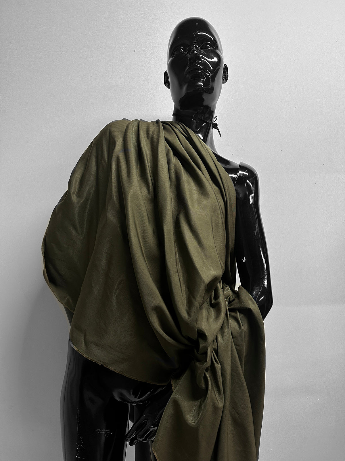 Italian Summer Cotton Viscose Twill Lining - Olive
