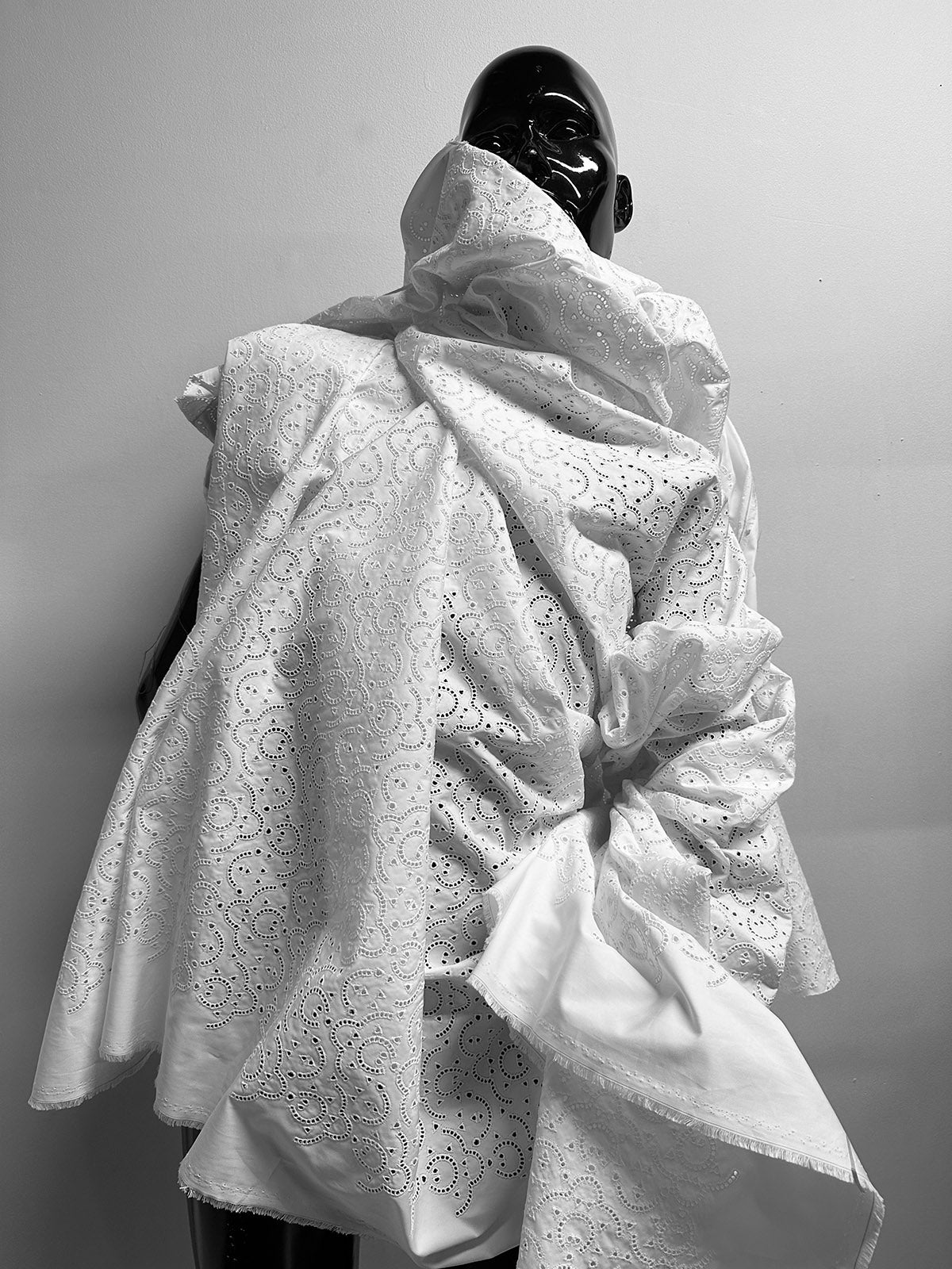 Couture Embroidered White Cotton Top Designer
