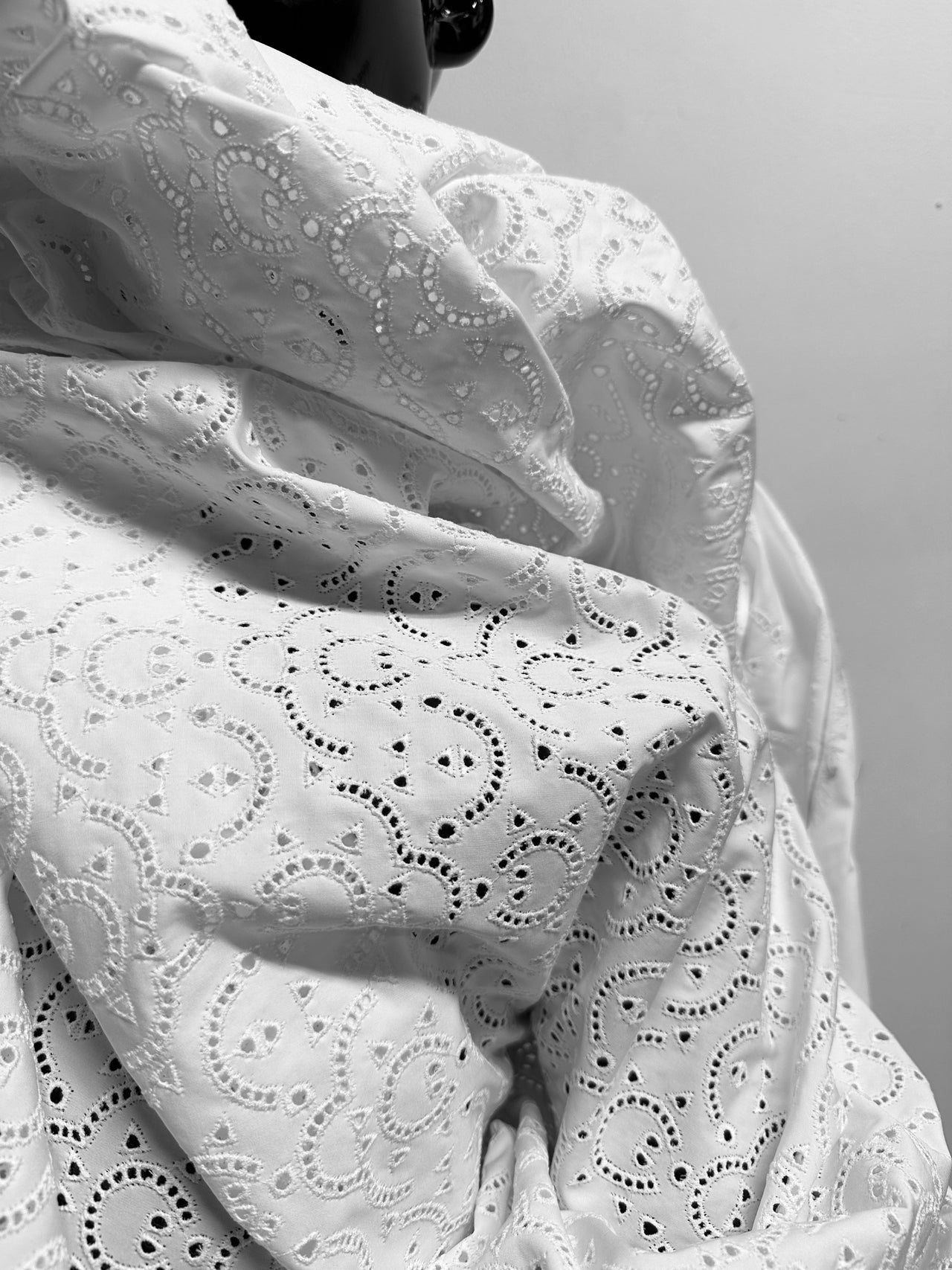 Couture Embroidered White Cotton Top Designer