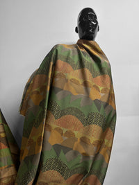 Designer Faille Sateen Woven Design - Earth