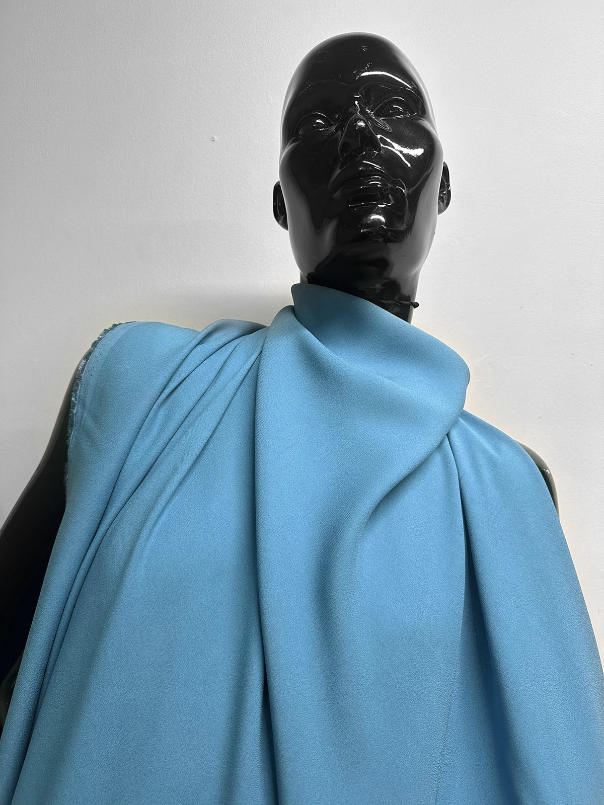 Italian Designer Bias Dress Weight Viscose Crepe - Bachelor Button Blue