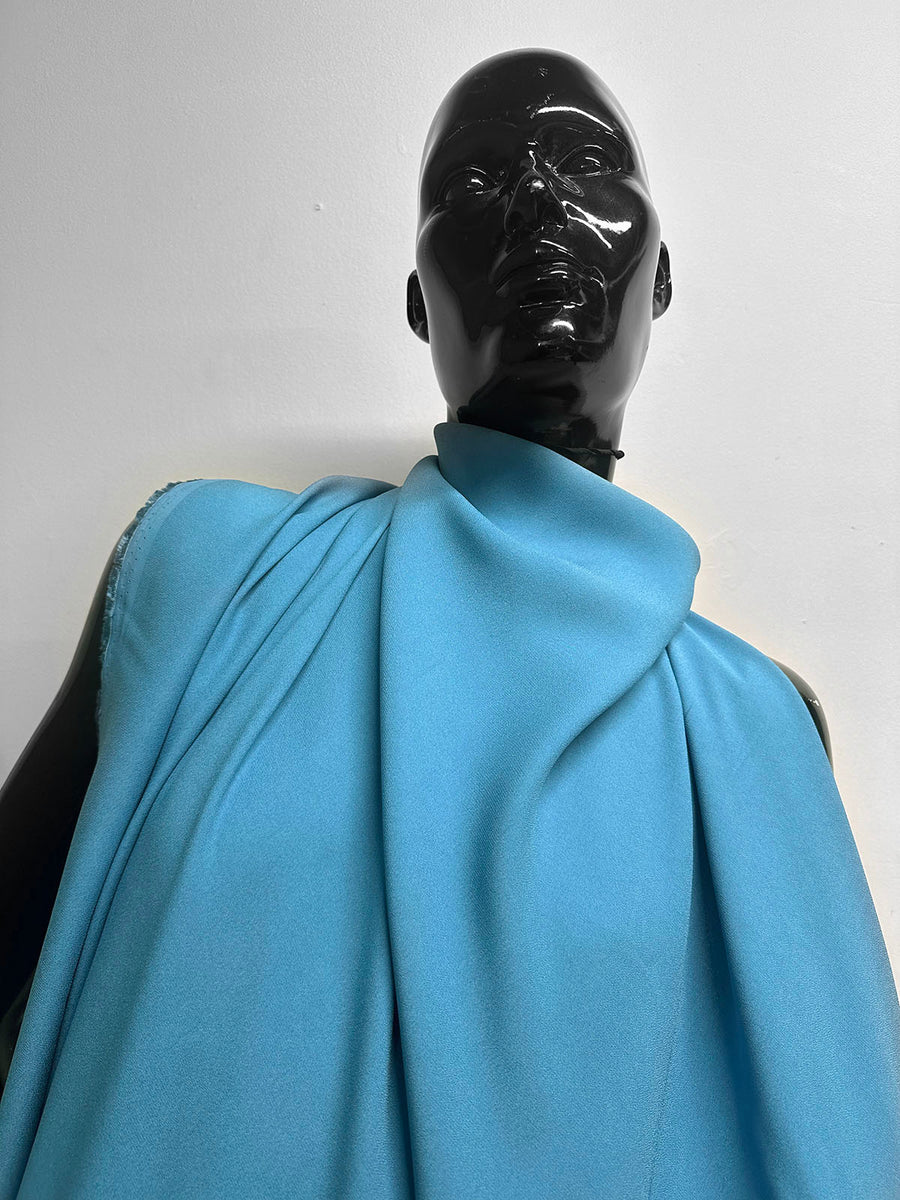 Italian Designer Bias Dress Weight Viscose Crepe - Bachelor Button Blue