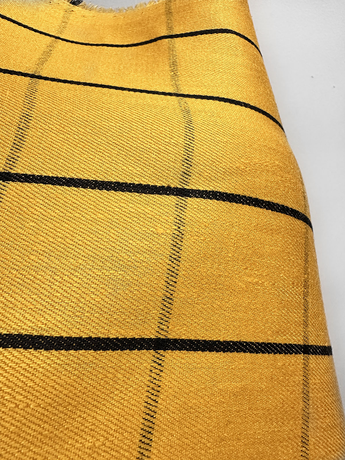 Surrealist Designer Yellow Linen Check Suiting