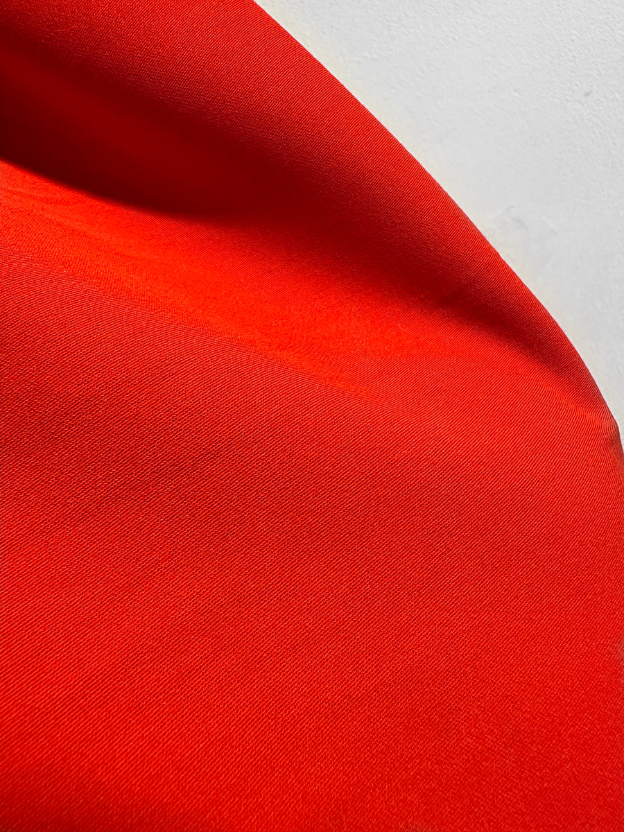 Italian Luxury Red Cotton Gabardine Crepe Suiting