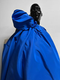 French Couture Surrealist Electric Blue Silk Faille