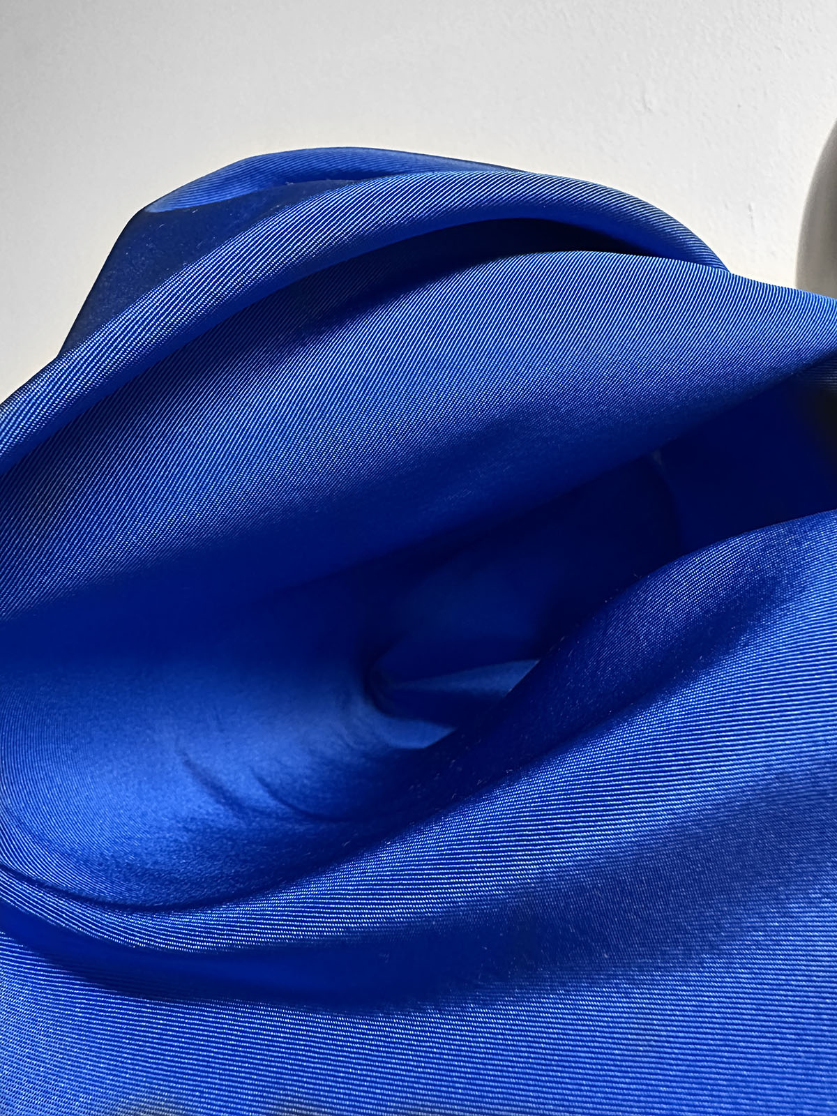 French Couture Surrealist Electric Blue Silk Faille