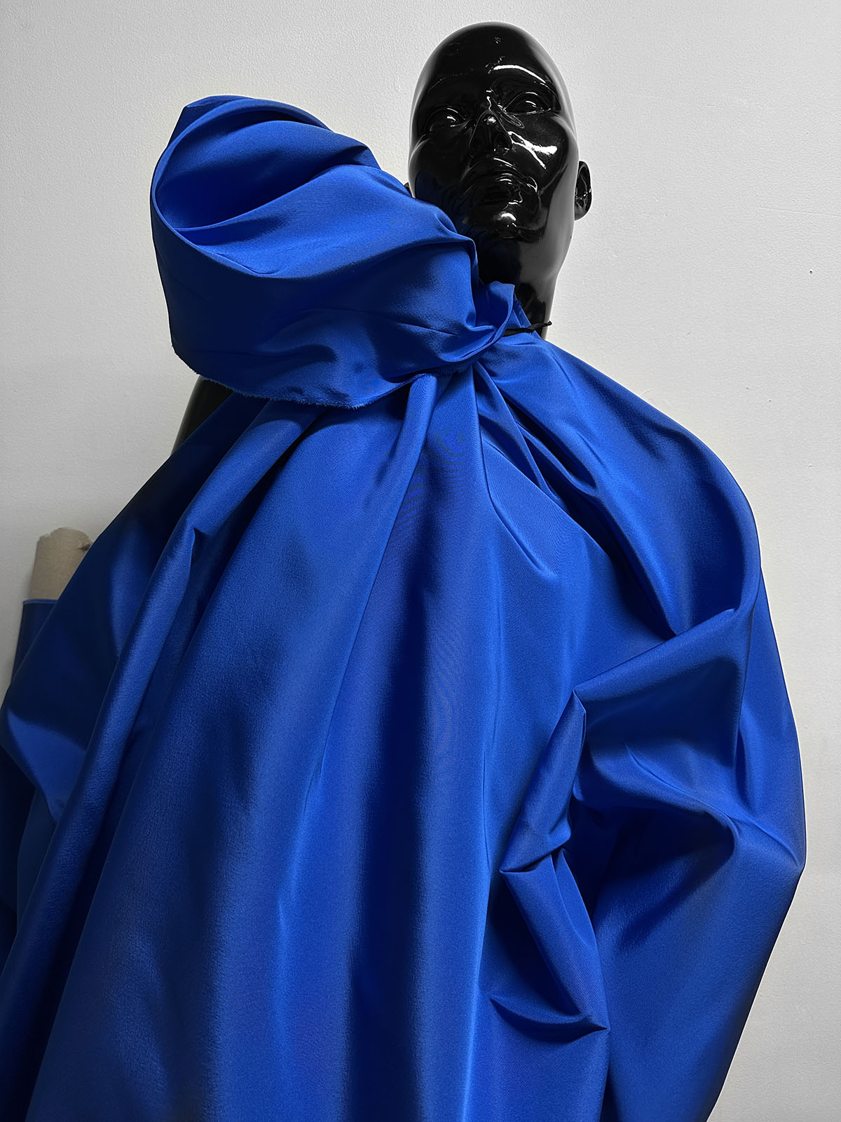 French Couture Surrealist Electric Blue Silk Faille