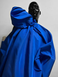 French Couture Surrealist Electric Blue Silk Faille