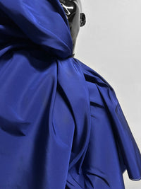 French Couture Surrealist Royal Blue Silk Faille