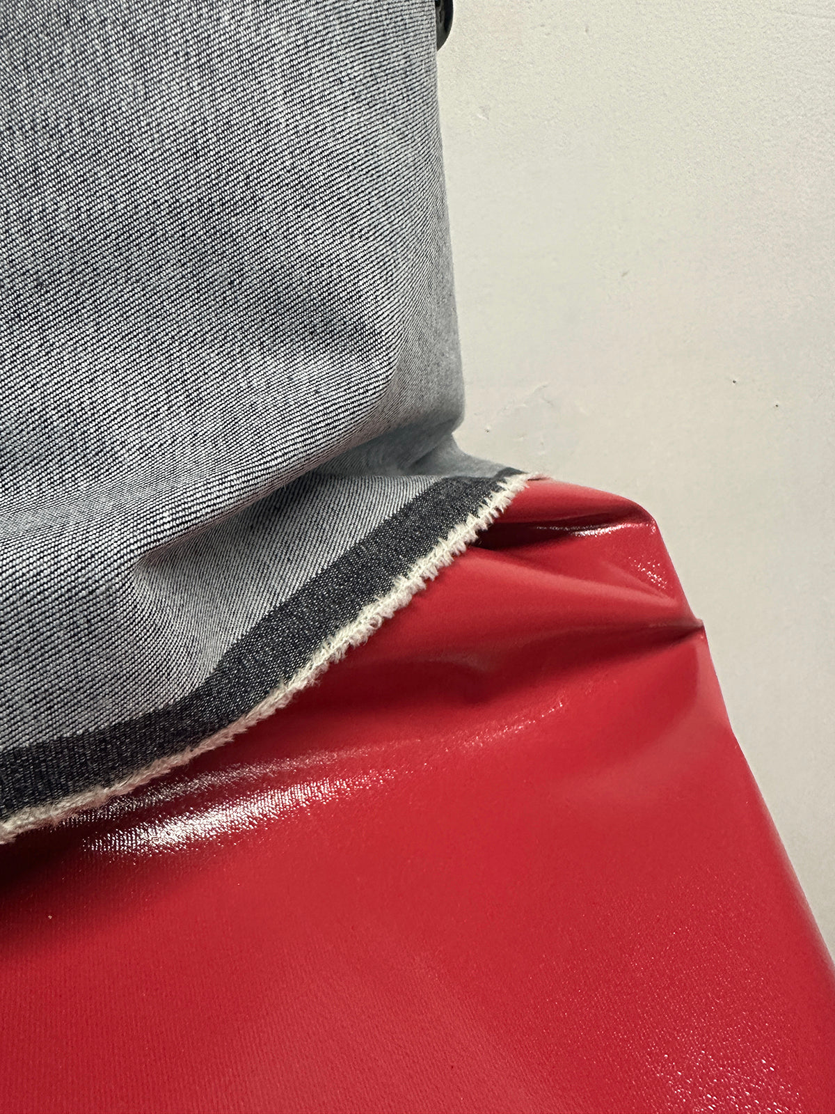 Italian Glossy Stretch Designer Denim - Lipstick Pinky Red
