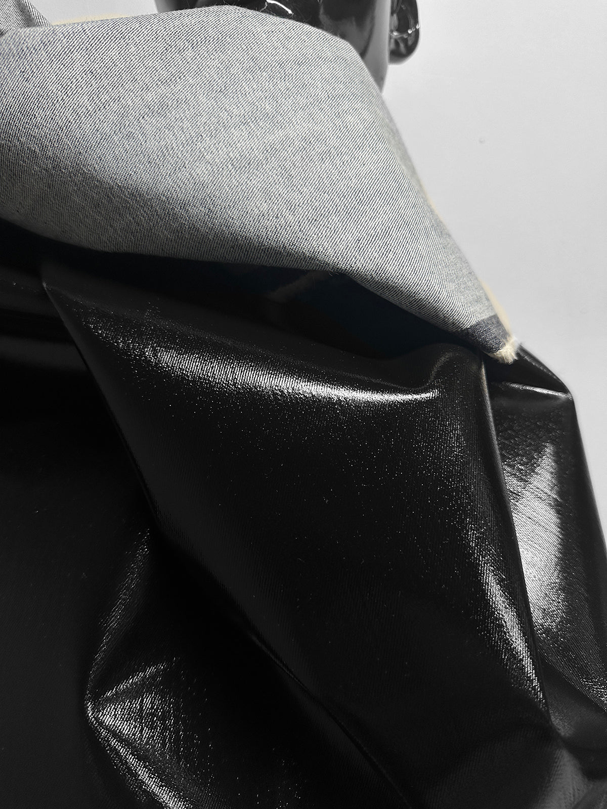 Italian Glossy Stretch Designer Denim - Black