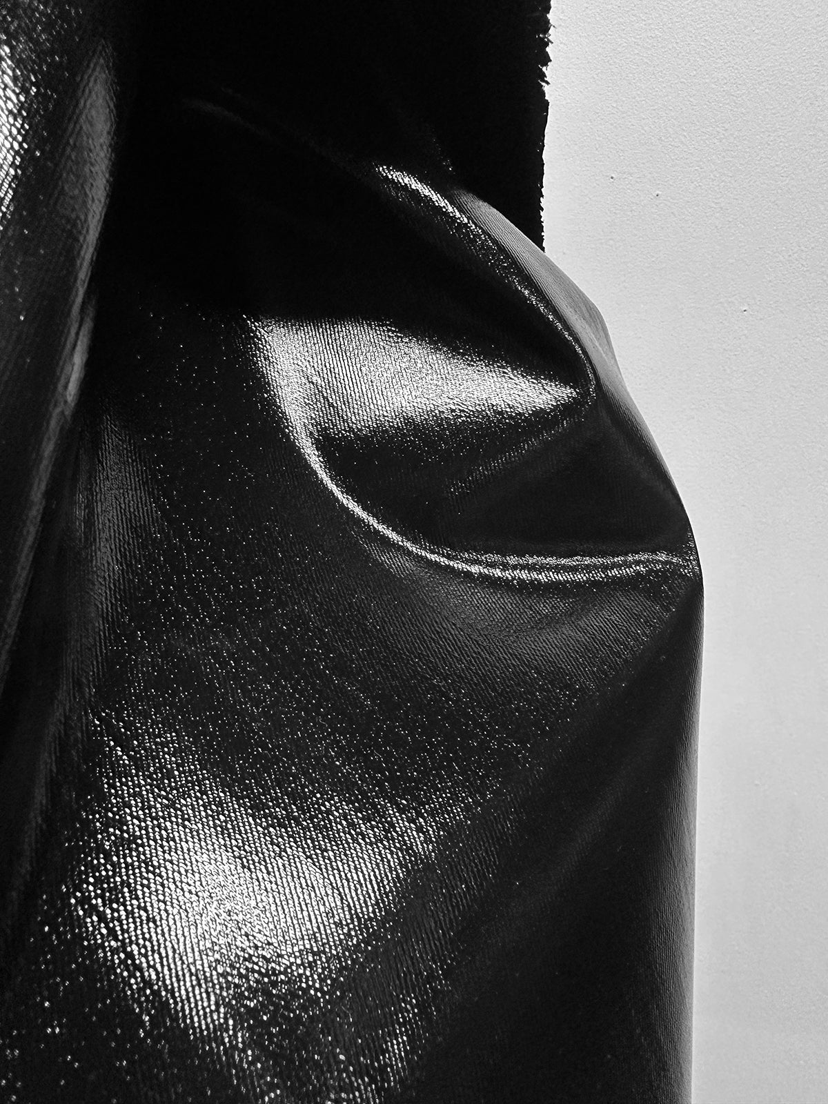 Italian Glossy Stretch Designer Denim - Black