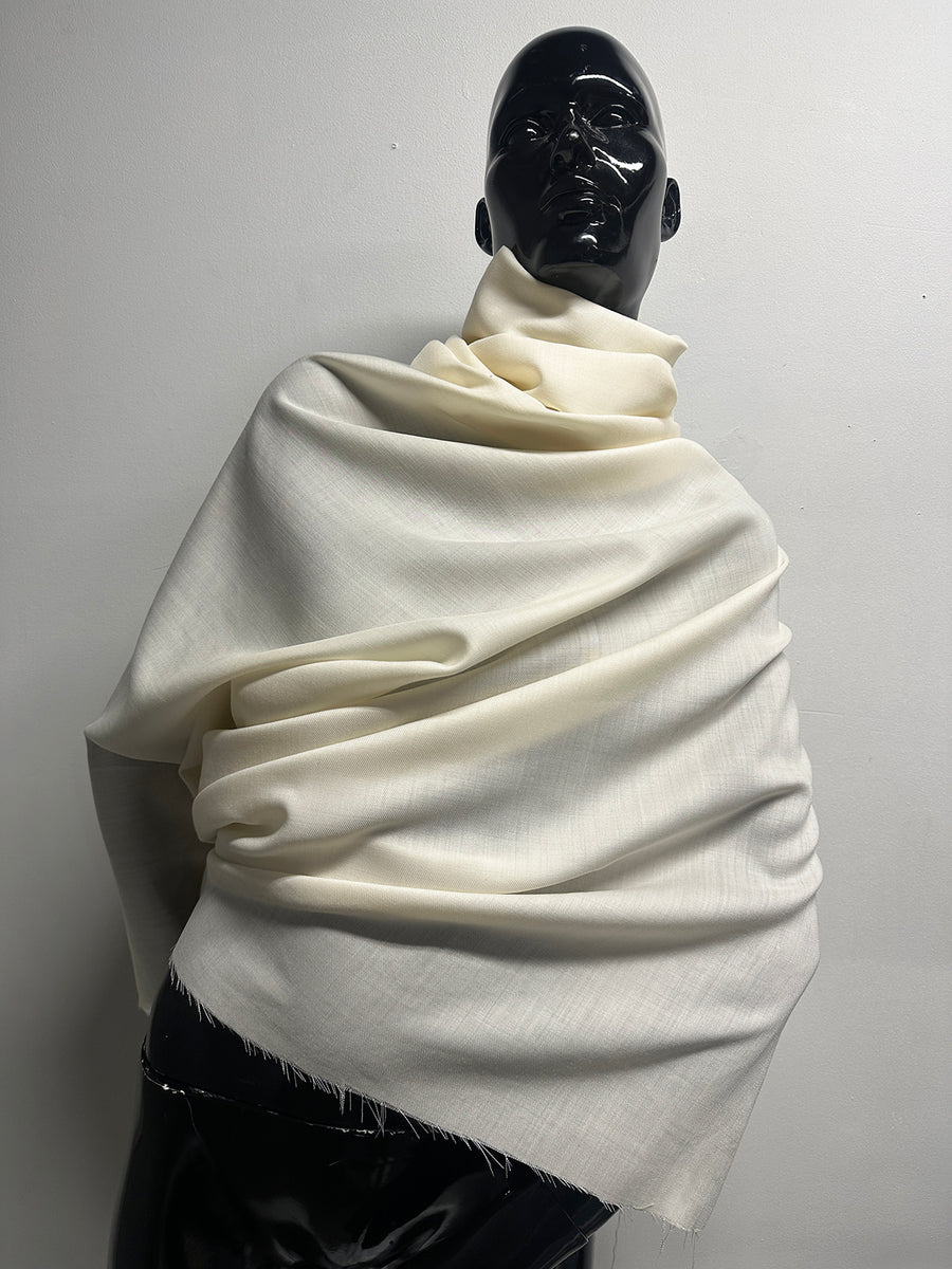 Italian Light Airy Ivory Twill Wool
