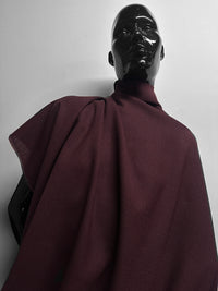 Italian Designer Virgin Wool Mohair Suiting - Burgundy