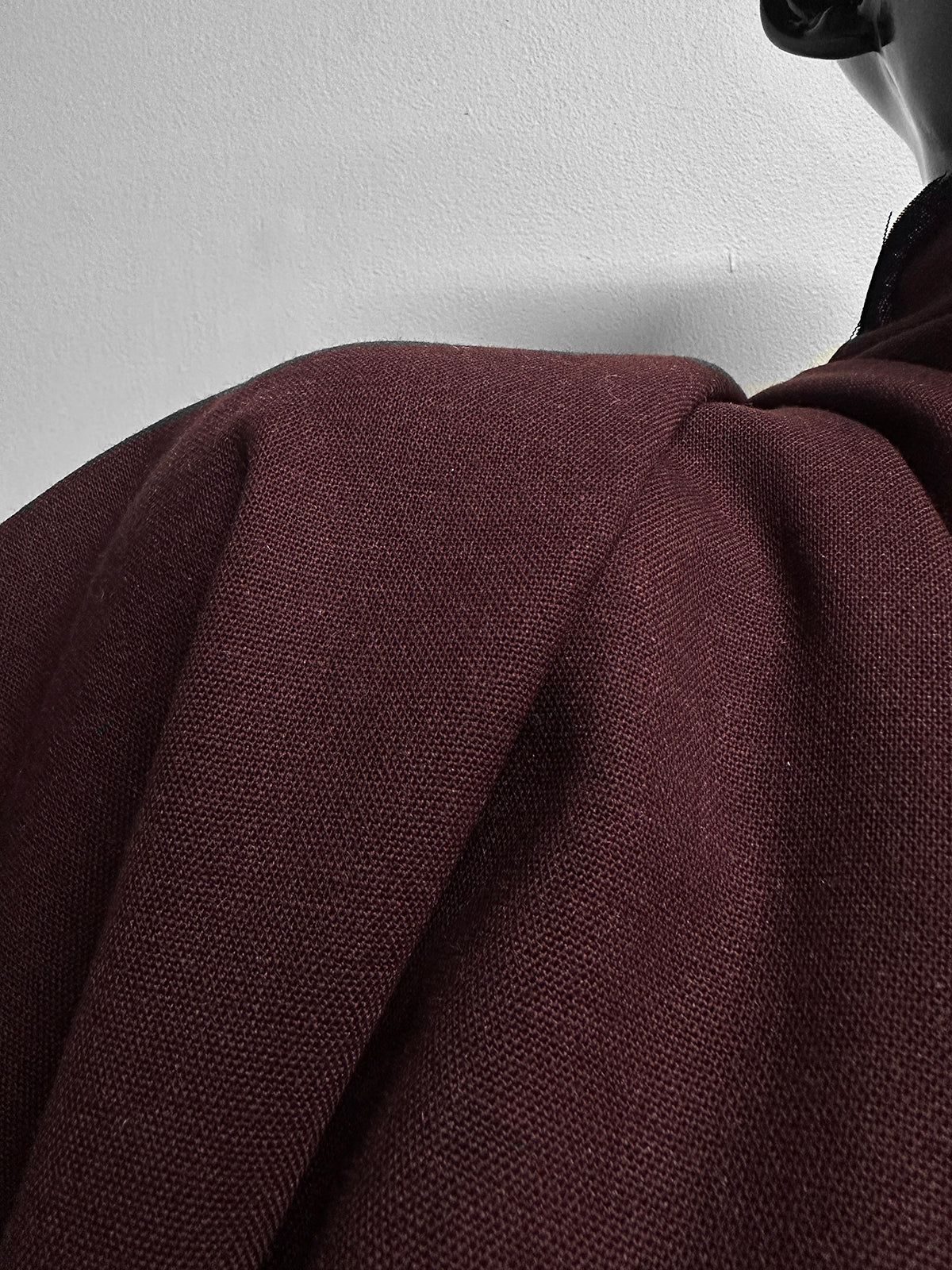 Italian Designer Virgin Wool Mohair Suiting - Burgundy