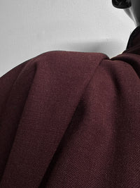 Italian Designer Virgin Wool Mohair Suiting - Burgundy