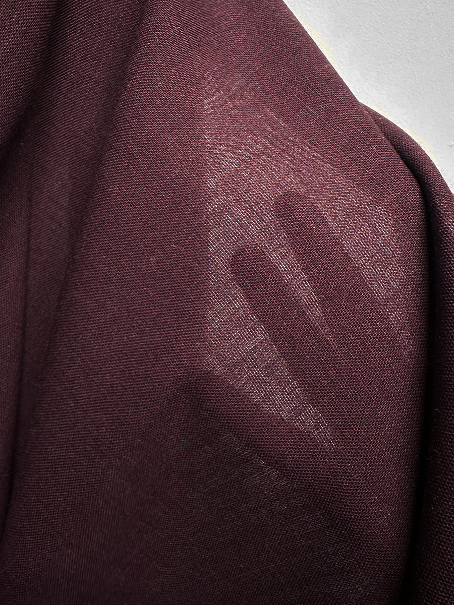 Italian Designer Virgin Wool Mohair Suiting - Burgundy