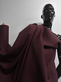 Italian Designer Virgin Wool Mohair Suiting - Burgundy