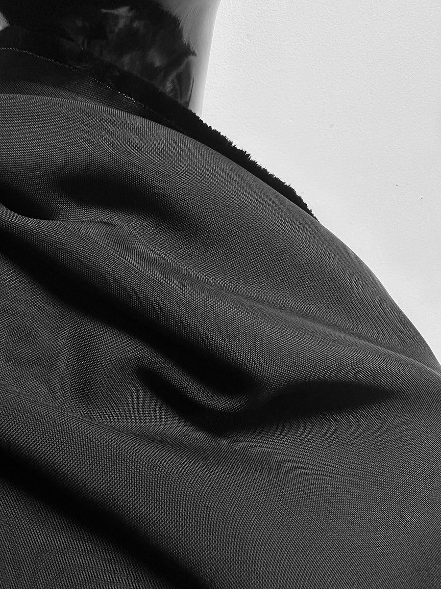 Better In Person! Italian Double Weave Slinky Viscose Pique Suiting - Black