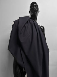 Italian Luxury Cotton Gabardine Crepe Suiting - Navy