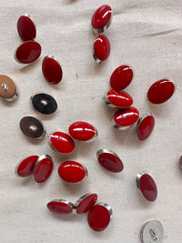 Vintage Italian Elliptical Julienne LIttle Buttons - Blue Red