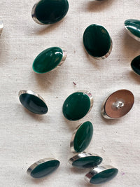 Vintage Italian Elliptical Julienne LIttle Buttons - Emerald