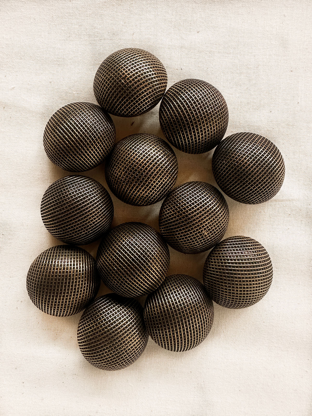 Vintage Italian Brass Dome Graph Big Buttons