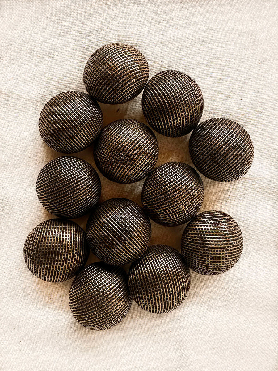 Vintage Italian Brass Dome Graph Big Buttons