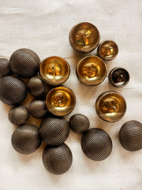 Vintage Italian Brass Dome Graph Big Buttons