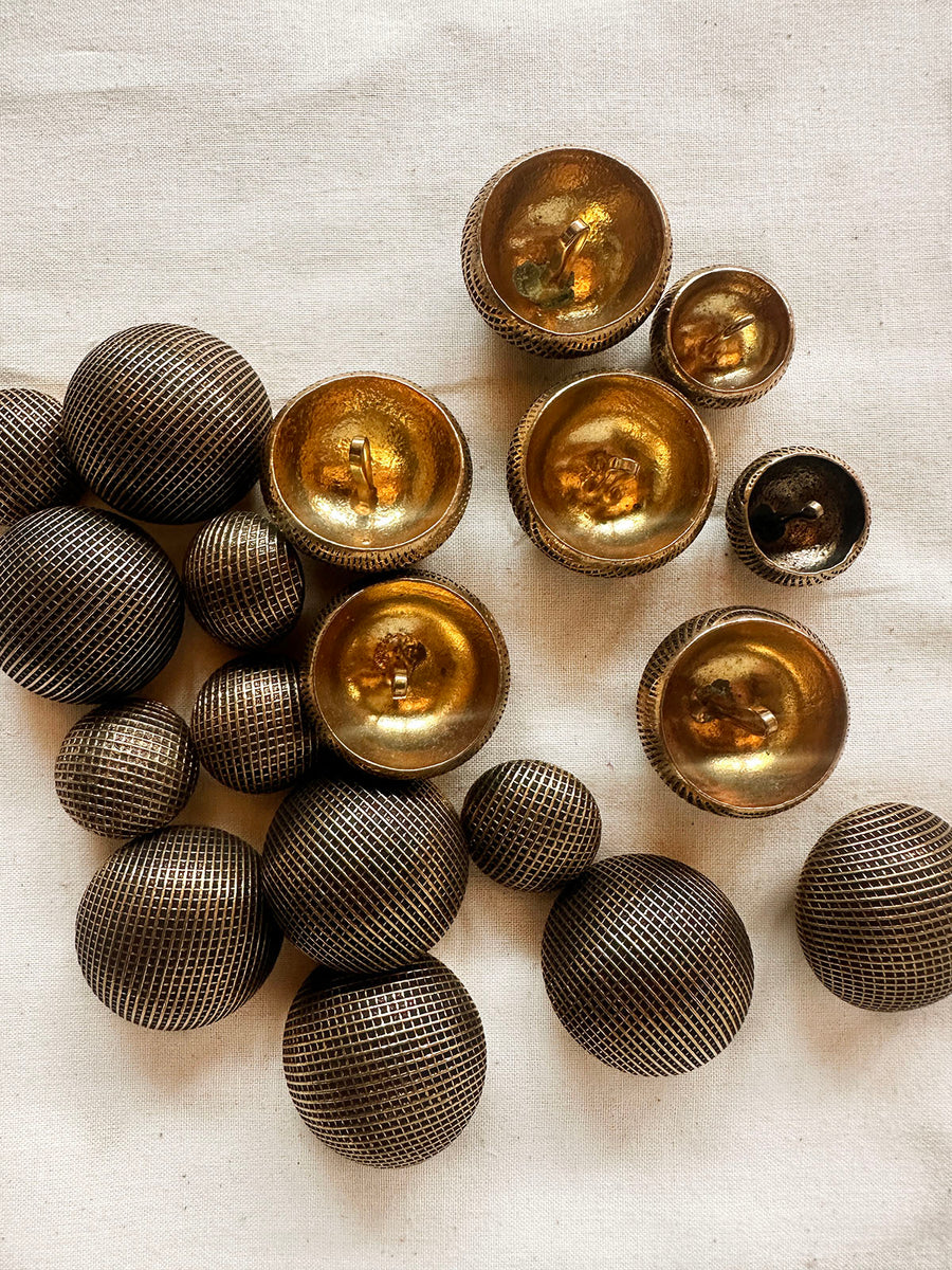 Vintage Italian Brass Dome Graph Big Buttons