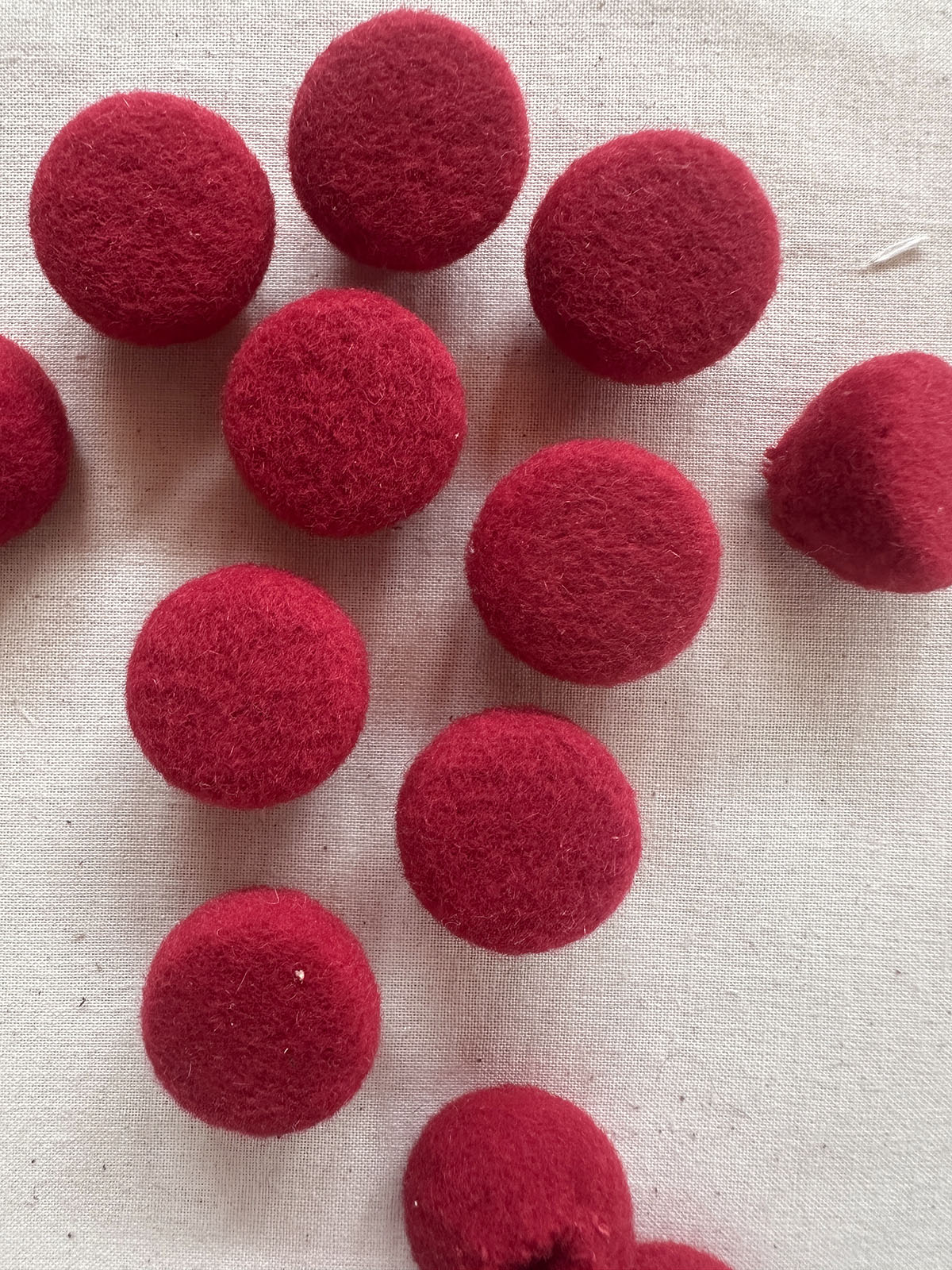 Italian Wool Felt Covered Dome Buttons