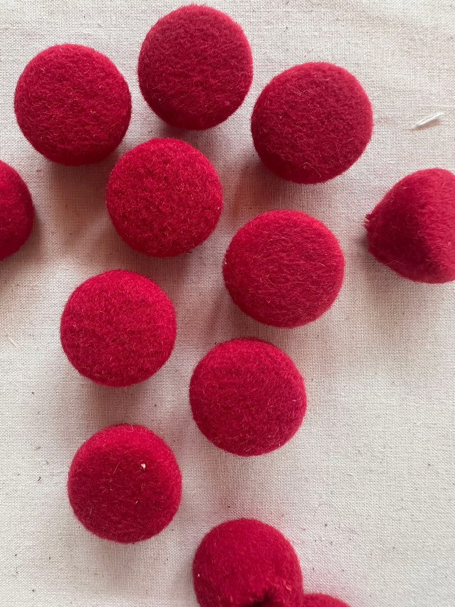 Italian Wool Felt Covered Dome Buttons