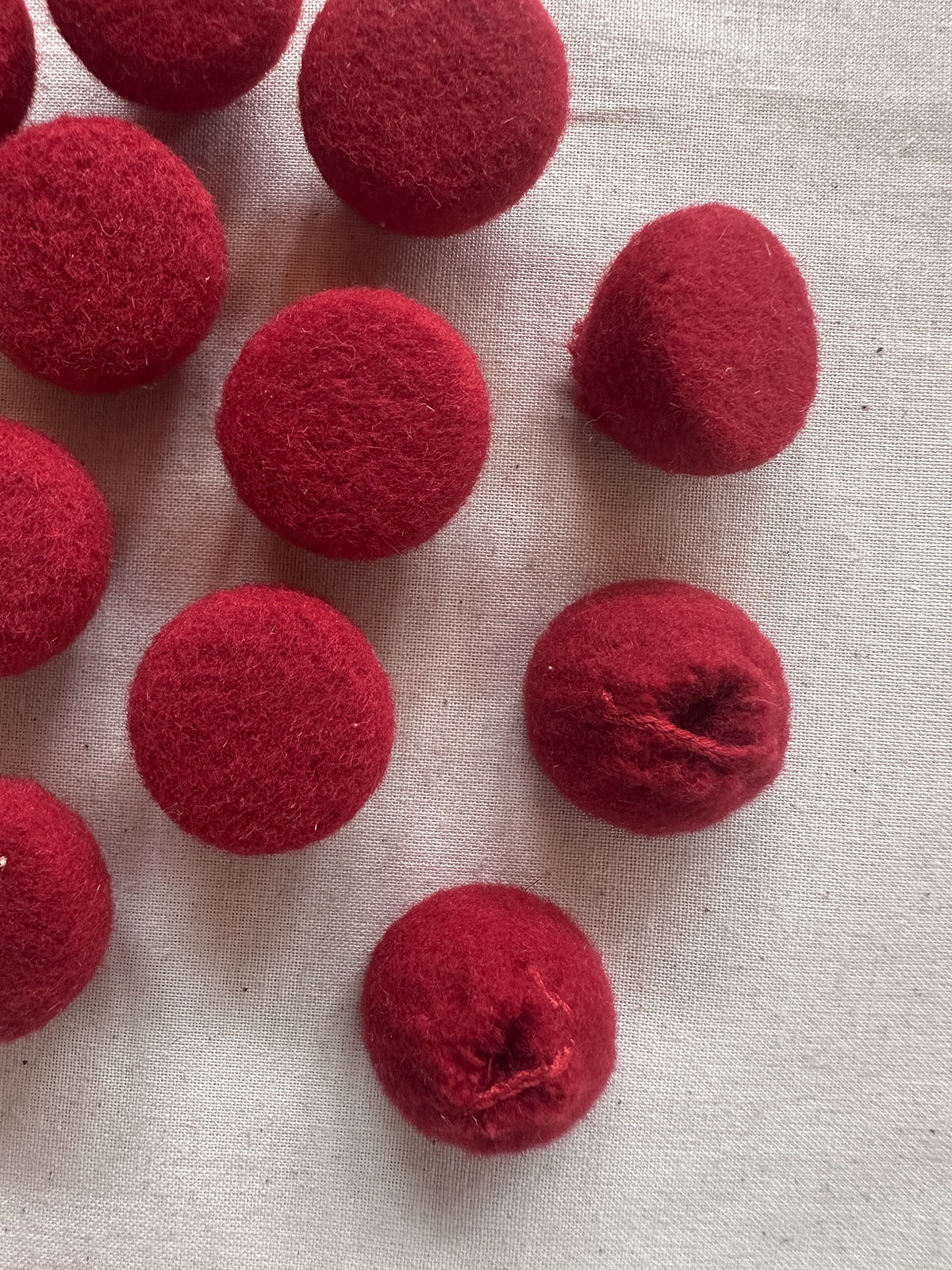 Italian Wool Felt Covered Dome Buttons