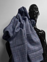 Classic Italian Silk Linen Virgin Wool Suiting - Navy